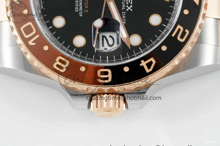 MiroTime 0420 Durable GMT-Master II 126711 CHNR Black Brown Ceramic Clean Factory 1:1 Best Edition on SS RG Bracelet VR 2108